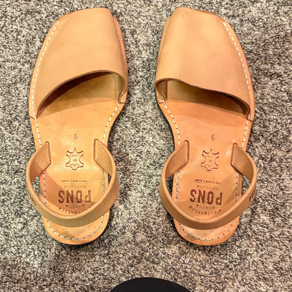 Tan Leather Sandals for Women